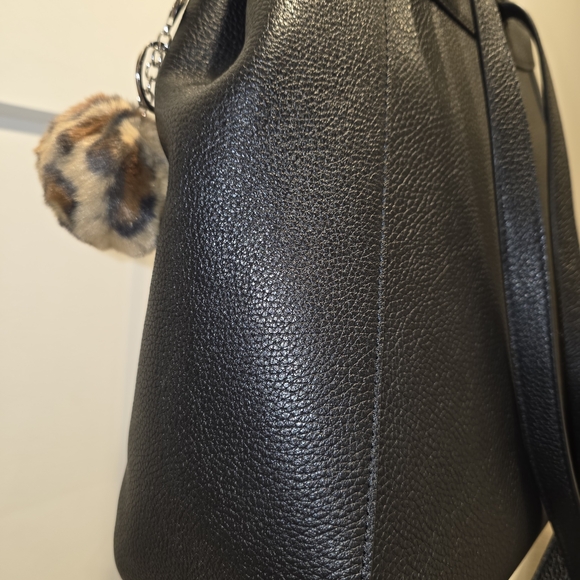 Kate Spade Black Backpack with Furry Charm - Picture 9 of 11